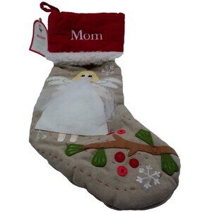 Pottery Barn Kids Mom Angel Woodland Christmas Holiday Stocking Quilted Xmas